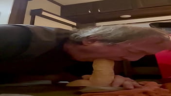 Preview 3 of Video Xixxx - Swallowing my 10&rdquo_ dildo all the way while I&rsquo_m riding my monster dildo