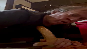 Preview 1 of Video Xixxx - Swallowing my 10&rdquo_ dildo all the way while I&rsquo_m riding my monster dildo