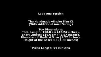 Preview 1 of Uncensored Japanese Sexgroup - Lady Ana Testing The Handmade vSnake Size XL (With Additional Anal Fisting) TWT344