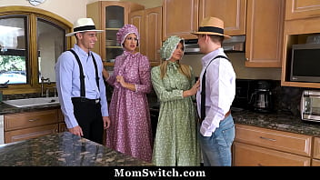 Preview 1 of O Uta - Country Milf Pristine Edge and Penny Barber Swap Their Cowboys Stepsons - Momswitch