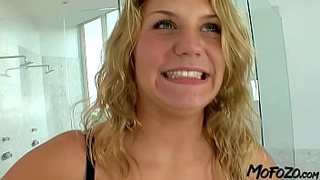 Preview 1 of Uefa Champions League - MOFOZO.com - Blonde Amateur Enjoys Getting The Cum On Her Big Tits