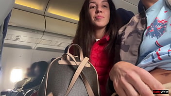 Preview 2 of Nafila Essid Xxx - Risky Public Jerking Off On A Plane Full Of People - Public Dick Flashing