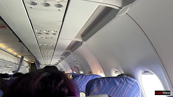Preview 1 of Nafila Essid Xxx - Risky Public Jerking Off On A Plane Full Of People - Public Dick Flashing
