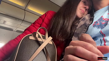Preview 4 of Nafila Essid Xxx - Risky Public Jerking Off On A Plane Full Of People - Public Dick Flashing