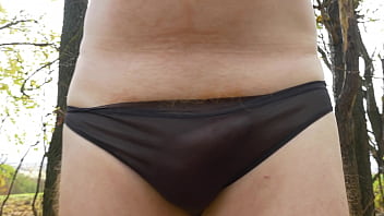 Preview 2 of Mom Need A Deep Sex With Her Son - Outdoor Forest Walk in Panties with Cum