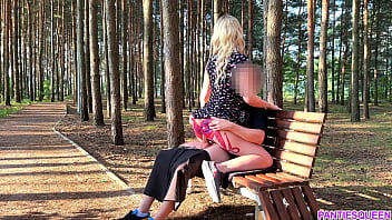 Preview 2 of Full Xxx Pond Video - Kinky blonde gets creampie by a stranger in public outside,  also got caught while rough dick jumping