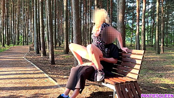Preview 3 of Full Xxx Pond Video - Kinky blonde gets creampie by a stranger in public outside,  also got caught while rough dick jumping