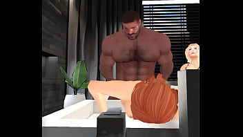 Preview 2 of Maidmain Sex - hunky calais campbell gets his bbc serviced by two white fans