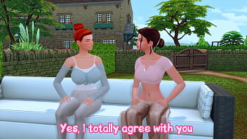 Preview 2 of Elena Solo - futanari mistress fed sperm to her sister after training in the gym sims me hentai sfm