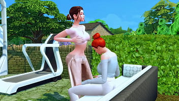 Preview 3 of Elena Solo - futanari mistress fed sperm to her sister after training in the gym sims me hentai sfm