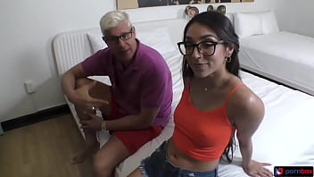 Preview 2 of Black Teens School Porn - College sorority girl with glasses multiple creampie threesome with her teachers