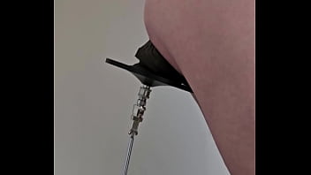 Preview 3 of Momther Porn - Monster black dildo from the side on fucking machine