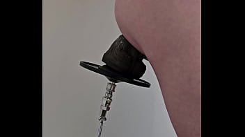 Preview 4 of Momther Porn - Monster black dildo from the side on fucking machine