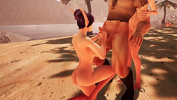 Preview 3 of Swage Rate Video - Handjob on the Beach | Warcraft Parody