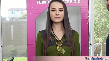 Preview 2 of Full Hd Video Xxx 18 - Beautiful brunette Liz Jordan having her first time playing a sexbot