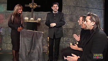 Preview 1 of Ho My God Sex - Stacey Saran has group sex with a couple of priests and nuns