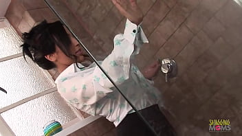 Preview 1 of Ft Ness - Shower sex with a busty brunette MILF and her husband