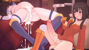 Preview 4 of Sunnyleone Xxx Video Downloader - Aqua Gets Pounded (KonoSuba Futa Animation)