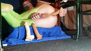 Preview 2 of Arabic Xxx Misari - Sexy soloboy stuffs his ass with two big dildos