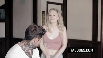 Preview 1 of Assh Lee Jeans - Slutty blonde teen Lily Rider fucks with her roommate