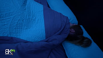 Preview 1 of Sunny Loane - Junior Sneaks Into StepMoms Bed After Nightmare - 1of3