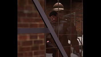 Preview 2 of Zister In Law - big black football player stroking in bathtub