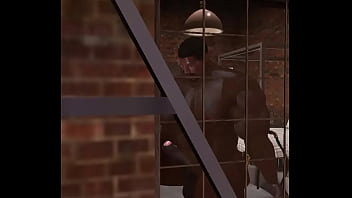 Preview 1 of Zister In Law - big black football player stroking in bathtub