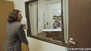 Preview 2 of Bro New - Office fuck for hairy Andrew Miller and horny Paul Cannon. Andrew Miller knows more than he lets on,  but when the time comes to lay it all out,  cheeky Andrew is game. Paul Cannon starts blowing Andrew&#039_s dick