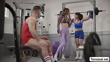 Preview 2 of Sane X X X - Horny Tbabe suck and ride the hard big cock of gym instructor