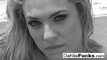 Preview 1 of 19 Man Fuck One Girl - Hot Dahlia gets naughty and squirts all over the beach