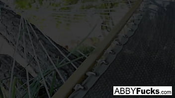 Preview 1 of New Teen - Abigail masturbates while relaxing on hammock