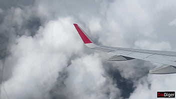 Preview 1 of Small Babu Sex - Risky public blowjob on a plane - we got caught!