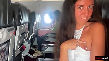 Preview 2 of Full Hd Telugu Videos Sex - Public blowjob on Airplane - we got caught!