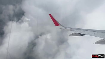 Preview 1 of Full Hd Telugu Videos Sex - Public blowjob on Airplane - we got caught!