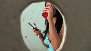 Preview 1 of Hot Japanse Mother - Alexis Grace Sucking Big Cock from a Glory Hole