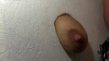 Preview 3 of Classical Swx - Hot Babe Fingers Herself While Sucking Cock Through Glory Hole