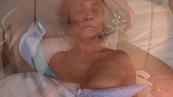 Preview 3 of Mega Porn Tuber - Intimate evening in a blue dress and my friend&#039_s glass dildo