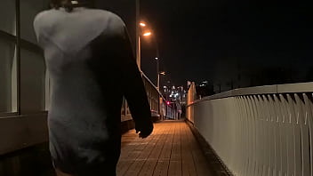 Preview 1 of Jsv Perkosa - 女装子まゆちゃんが橋の歩道で緊縛衣装を身にまとったほぼ全裸で大胆露出