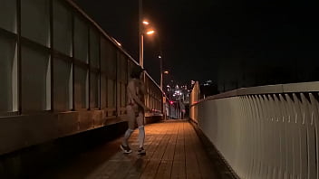 Preview 4 of Jsv Perkosa - 女装子まゆちゃんが橋の歩道で緊縛衣装を身にまとったほぼ全裸で大胆露出