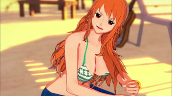 Preview 2 of Ling Film - Nami gives you the handjob of your life on the beach JOI - One Piece
