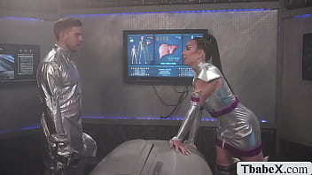 Preview 2 of Miss Of School - Tranny babe astronaut ass fucked in the spaceship