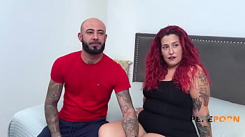 Preview 3 of Brandi Love Mike Adriano - We get REDHEAD CURVY Elektra Red together with a big dicked guy. She&#039_s gonna have a great time!