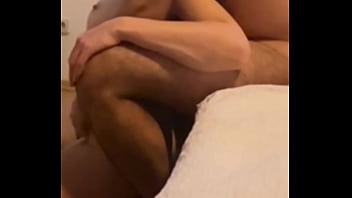 Preview 1 of Forced Orgasm Bondage Latex - She sucks his toes while she fucks him softly
