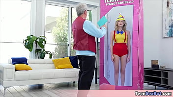 Preview 1 of Destiny Deville - Pops just won a sexbot at a Vegas restaurant and he cant wait to try that tight teen robo pussy