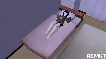 Preview 1 of Step Dad Daughter Sleeping Com - (MMD Giantess) Encounter with a Succubus
