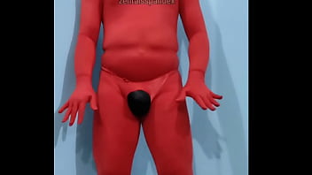 Preview 2 of Mummy Share Bed With Son - Zentai Devil Halloween cosplay
