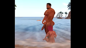 Preview 2 of Trak Drive - latino hunk roberto garza jerks on beach babe