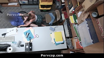 Preview 2 of Xhmaster Mother And Sons - Small Tits Teen Bent Over the Table and Fucked by Security Guard - Pervcop