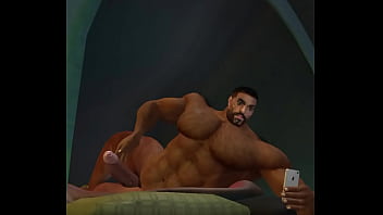 Preview 2 of Japanese Homestay - caught handsome muscle bear jerking while camping