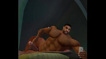 Preview 1 of Japanese Homestay - caught handsome muscle bear jerking while camping